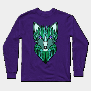 Green Wolf Long Sleeve T-Shirt